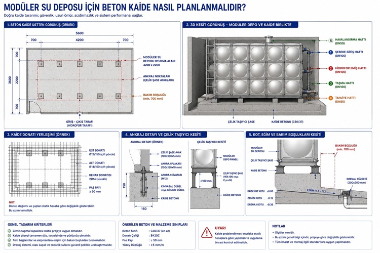 Modüler Su Deposu İçin Beton Kaide Nasıl Planlanmalıdır?