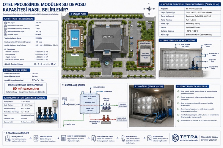 Otel Projesinde Modüler Su Deposu Kapasitesi Nasıl Belirlenir?