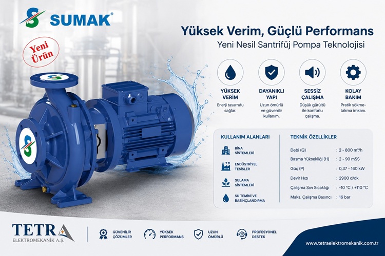 SUMAK SMT250/50 M Monoblok Santrifüj Pompa Teknik Özellikleri