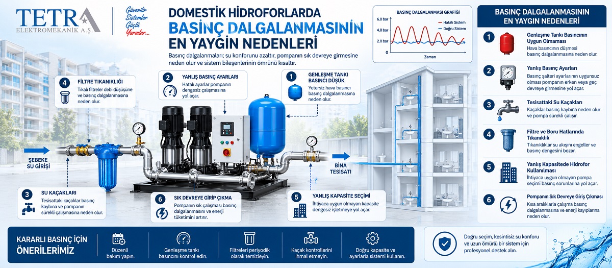 Domestik Hidroforlarda Basınç Dalgalanmasının En Yaygın Nedenleri