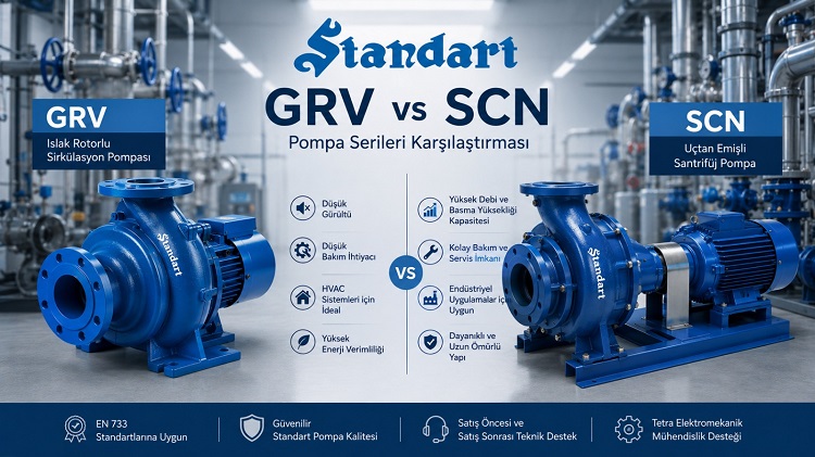 Standart Pompa GRV ve SCN Serisi Karşılaştırması: Islak Rotorlu ve Uçtan Emişli Santrifüj Pompalar Arasındaki Farklar