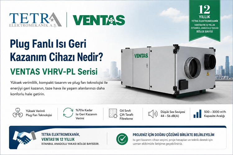 Plug Fanlı Isı Geri Kazanım Cihazı Nedir? VENTAS VHRV-PL