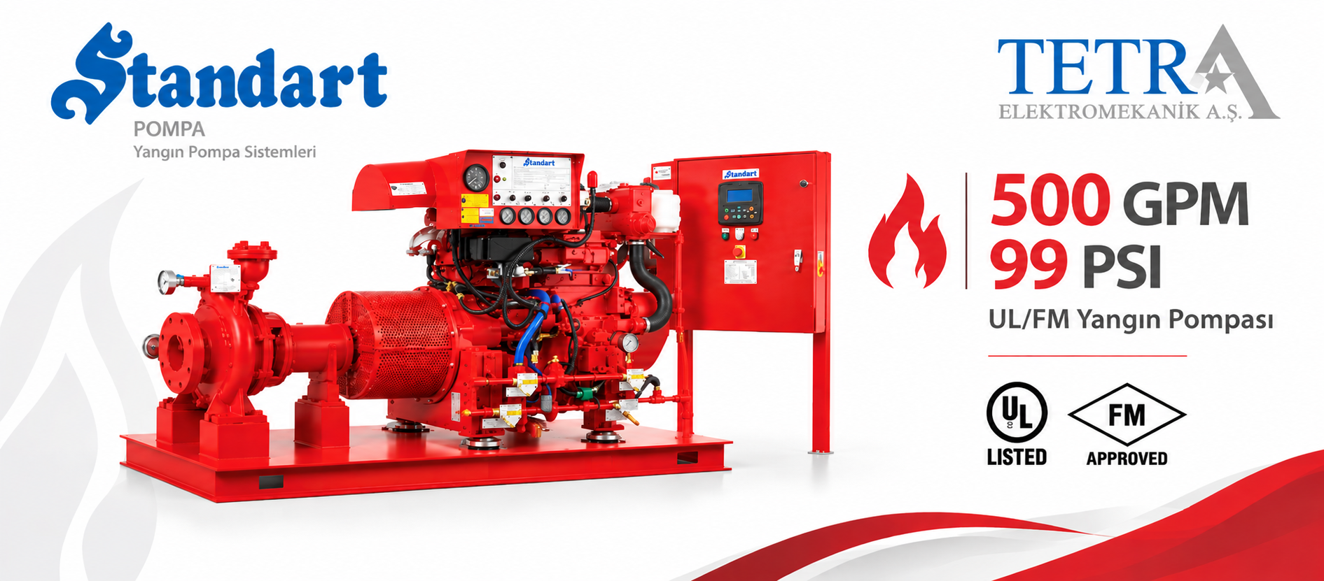 Standart Pompa 500 GPM 99 PSI UL/FM Yangın Pompası