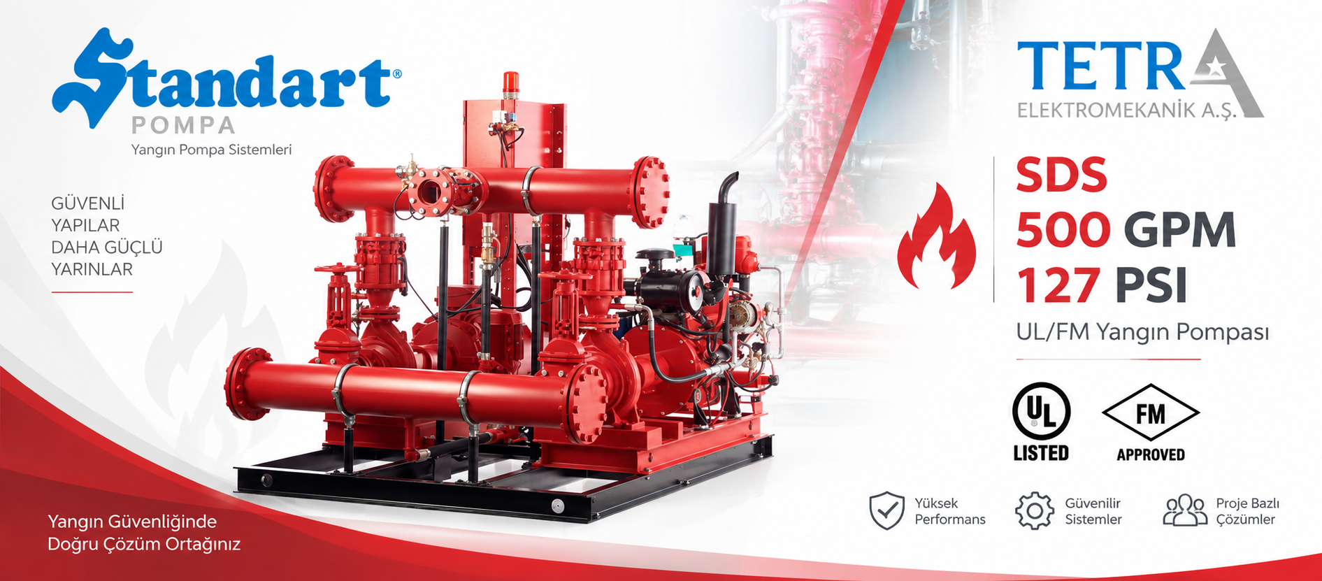 Standart Pompa SDS 500 GPM 127 PSI UL/FM Yangın Pompası