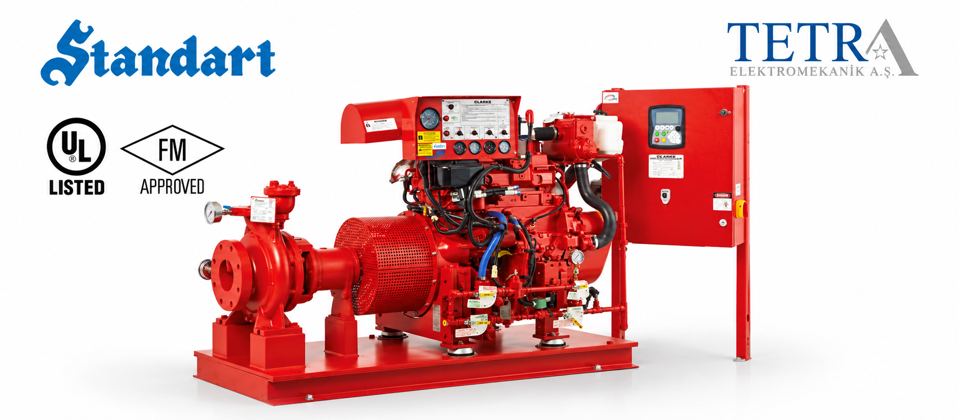 Standart Pompa 300 GPM 120 PSI UL/FM Yangın Pompası | 2 Elektrikli + 1 Jokey