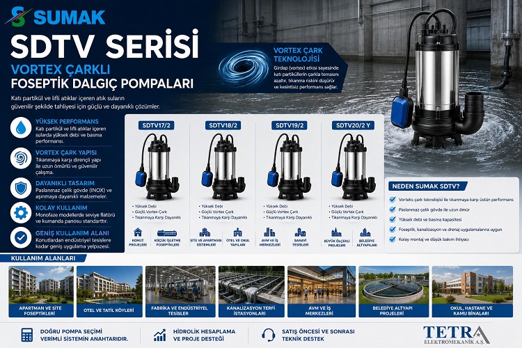 Sumak SDTV 30/2.5 ve SDTV 40/2.5 Vorteks Çarklı Foseptik Dalgıç Pompaları Karşılaştırması: Hangi Model Hangi Proje İçin Daha Uygun?