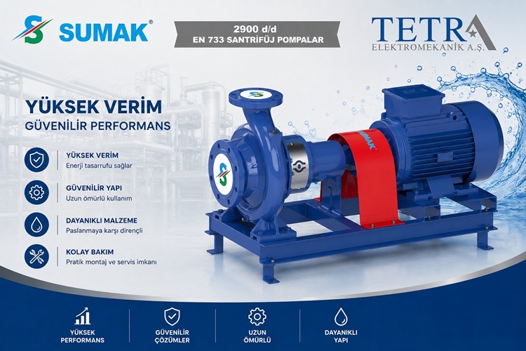 SUMAK SMT250/40 ve SMT250/50 EN 733 Santrifüj Pompalar | Tetra