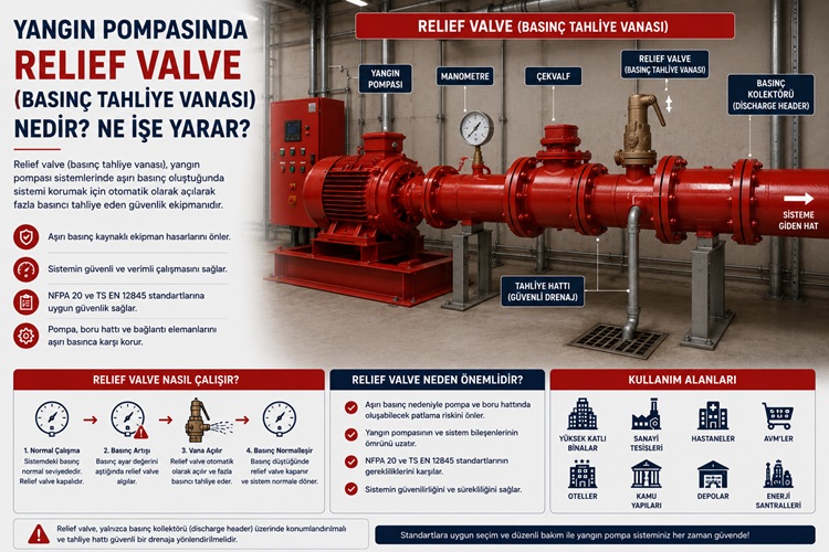 Yangın Pompasında Relief Valve (Basınç Tahliye Vanası) Nedir? Ne İşe Yarar?