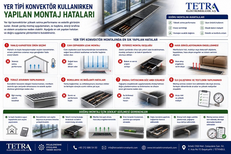 Yer Tipi Konvektör Kullanırken Yapılan Montaj Hataları