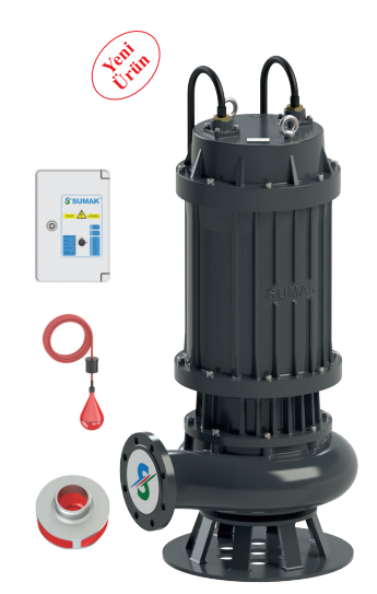 Sumak SDTK300/6 Ağır Tip Foseptik Dalgıç Pompası 30 HP Trifaze | DN150 PN10 Atık Su Pompası | Tetra Elektromekanik